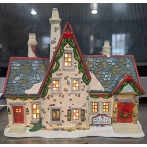 Santa's Workbench Collection Wee Little Orphanage Lighted Porcelain 2000 Vintage